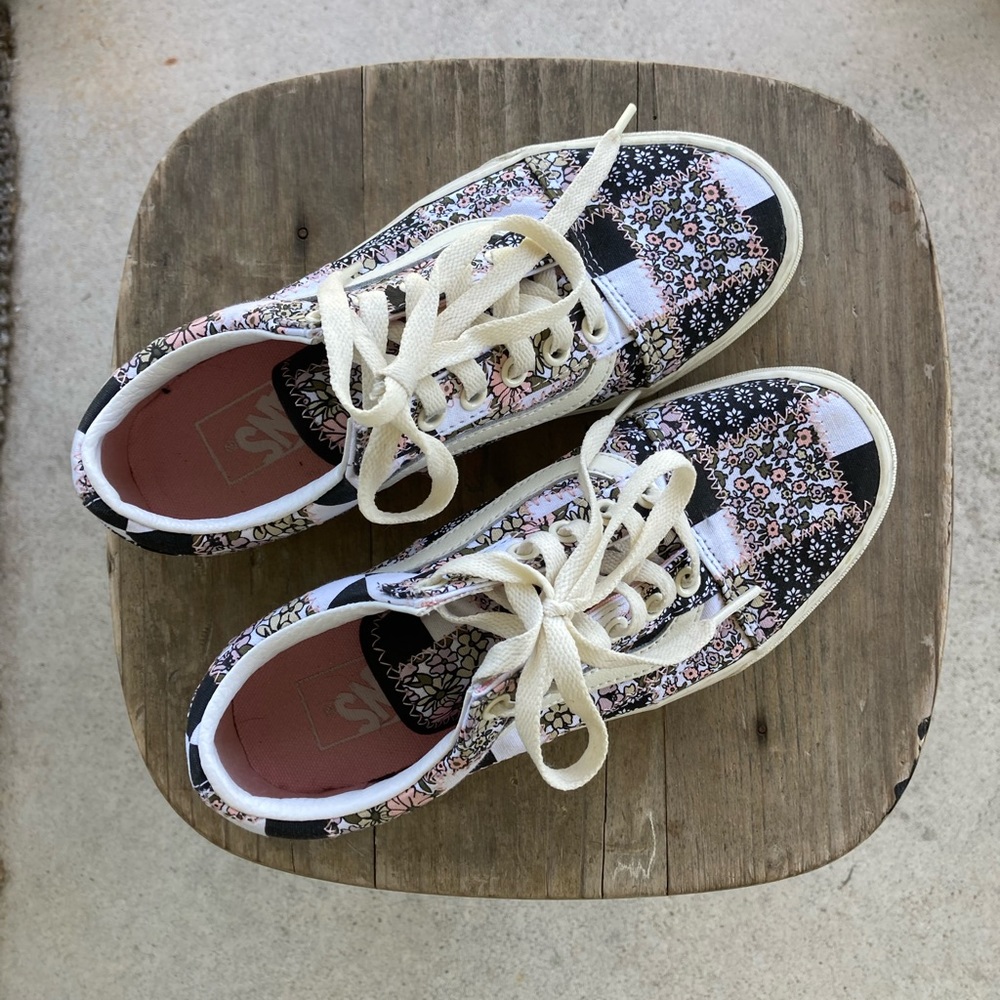 Vans Old Skool Skate floral and checkerboard